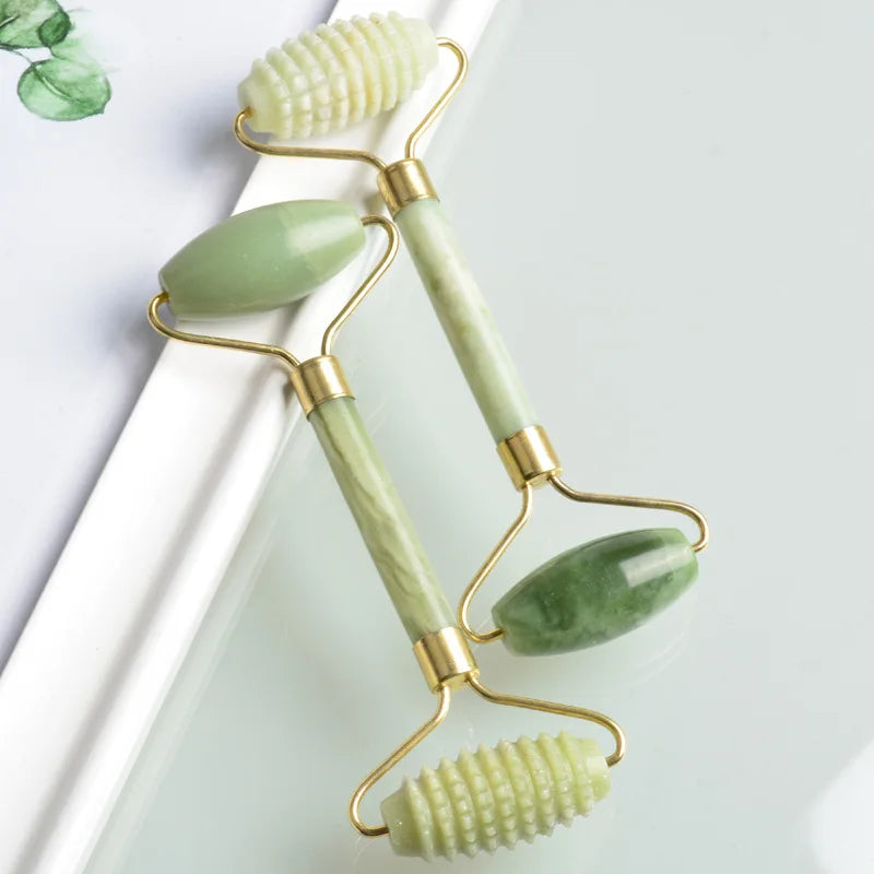 Natural Jade Stone Massage Gua Sha Scraper Roller Facial Care Physical Beauty Lifting Firming Guasha Face massager Scraping Tool