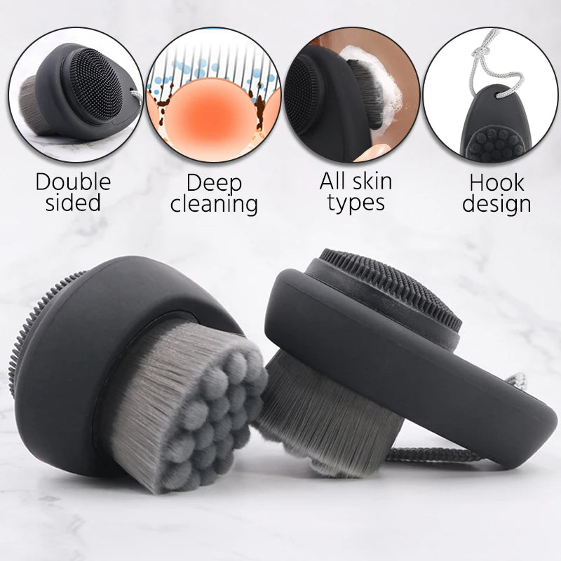 1pc Face Clean Brush Massager Facial Care Skin Pore Clean Brush Wash Deep Cleansing Soft Fiber Mild Face Cleansing Brush