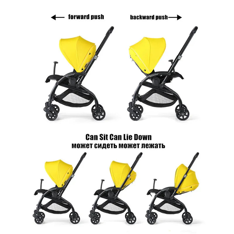 Lightweight Baby Stroller Travel Portable Pram Infant Trolley 0~36 Month Baby Stroller Can Bring On Board Two Way Pushchair