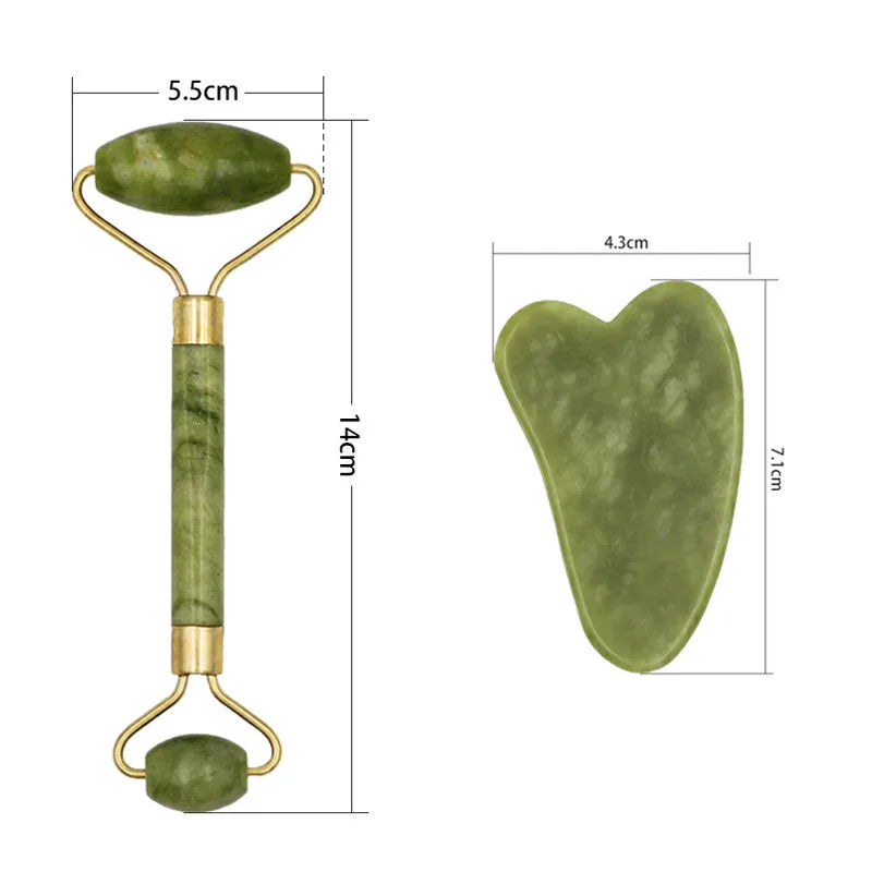 Natural Jade Stone Massage Gua Sha Scraper Roller Facial Care Physical Beauty Lifting Firming Guasha Face massager Scraping Tool