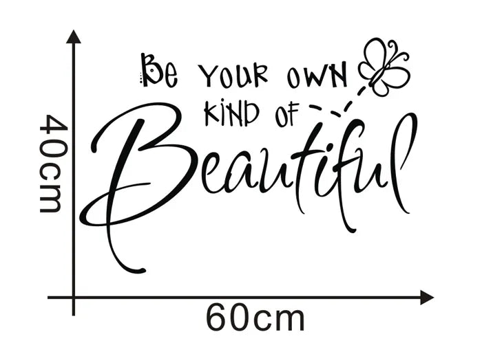 Be your own kind of beautiful cut vinyl wall quote Sticker girls bedroom decor decals q0310