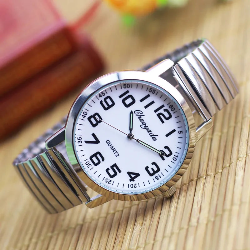 2023 Men Women Couple Lovers Flexible Elastic Strap Quartz Watch Simple Stainless Steel Electronic Luminous Hands Wristwatches