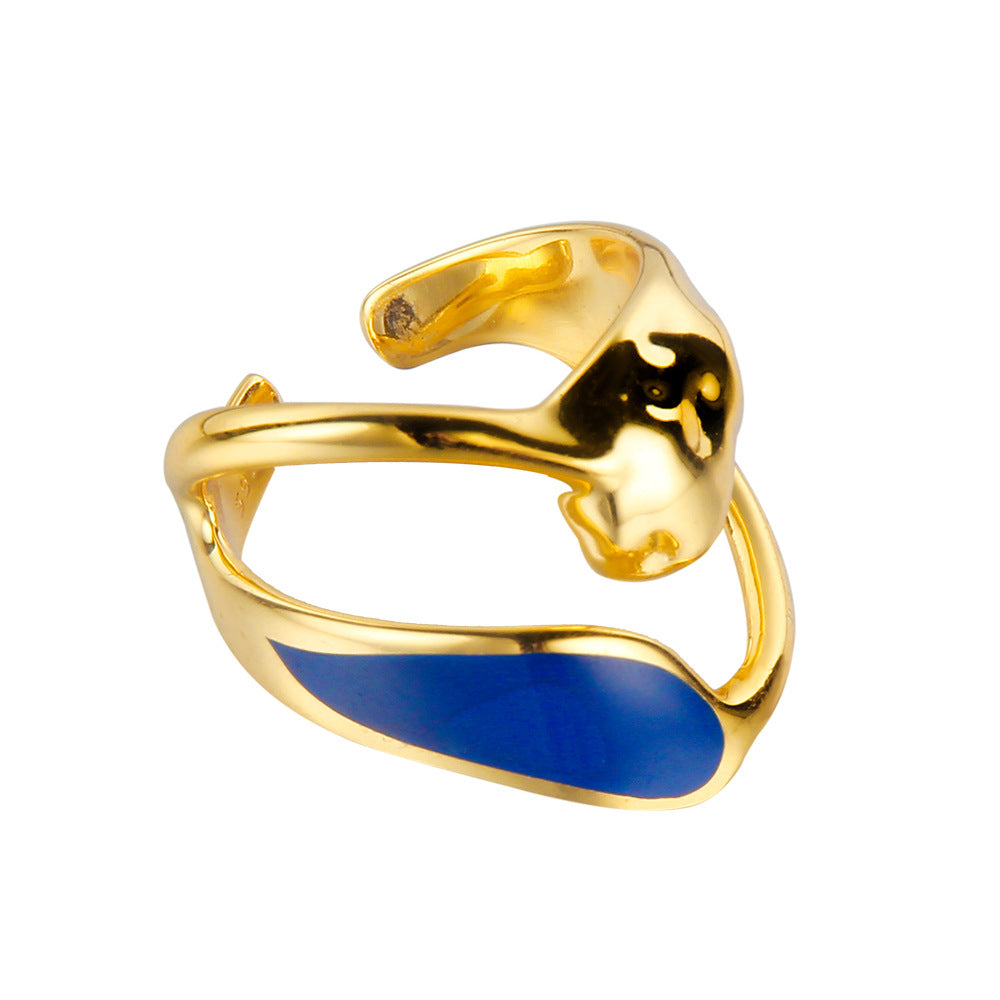 Women's Sterling Silver Enamel Ring