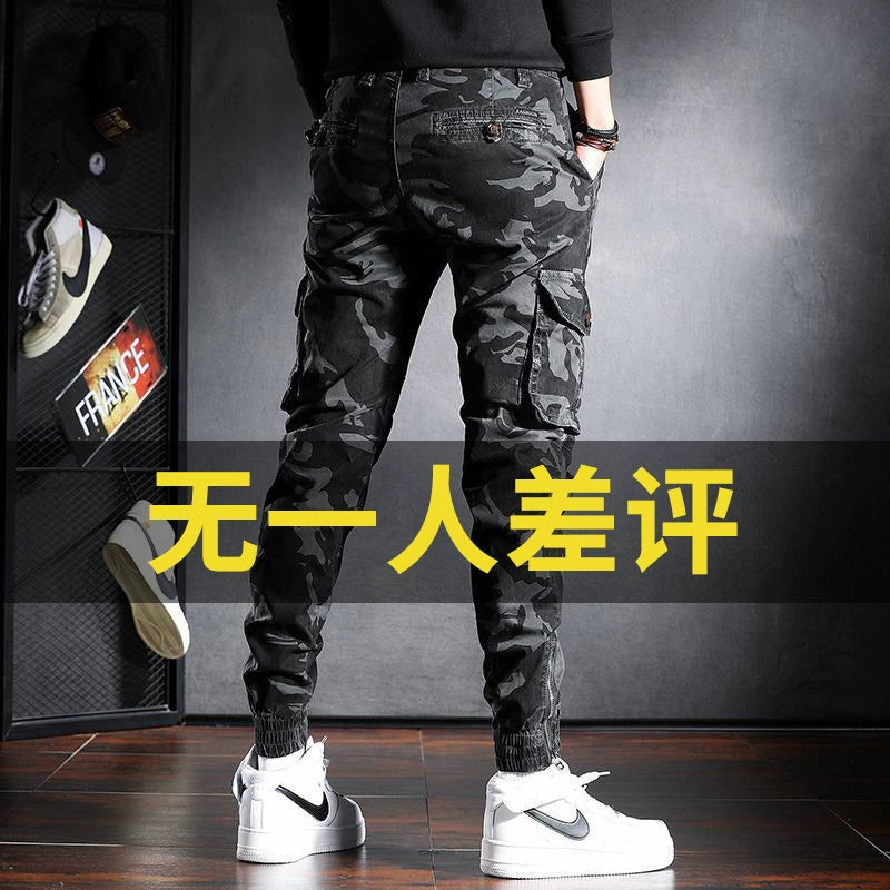 Fashion Brand Camouflage American Tactical Slim-Fit Zipper Overalls