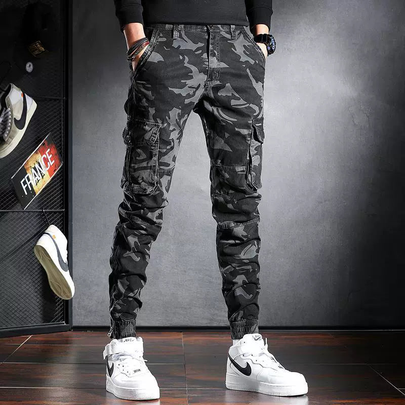 Fashion Brand Camouflage American Tactical Slim-Fit Zipper Overalls