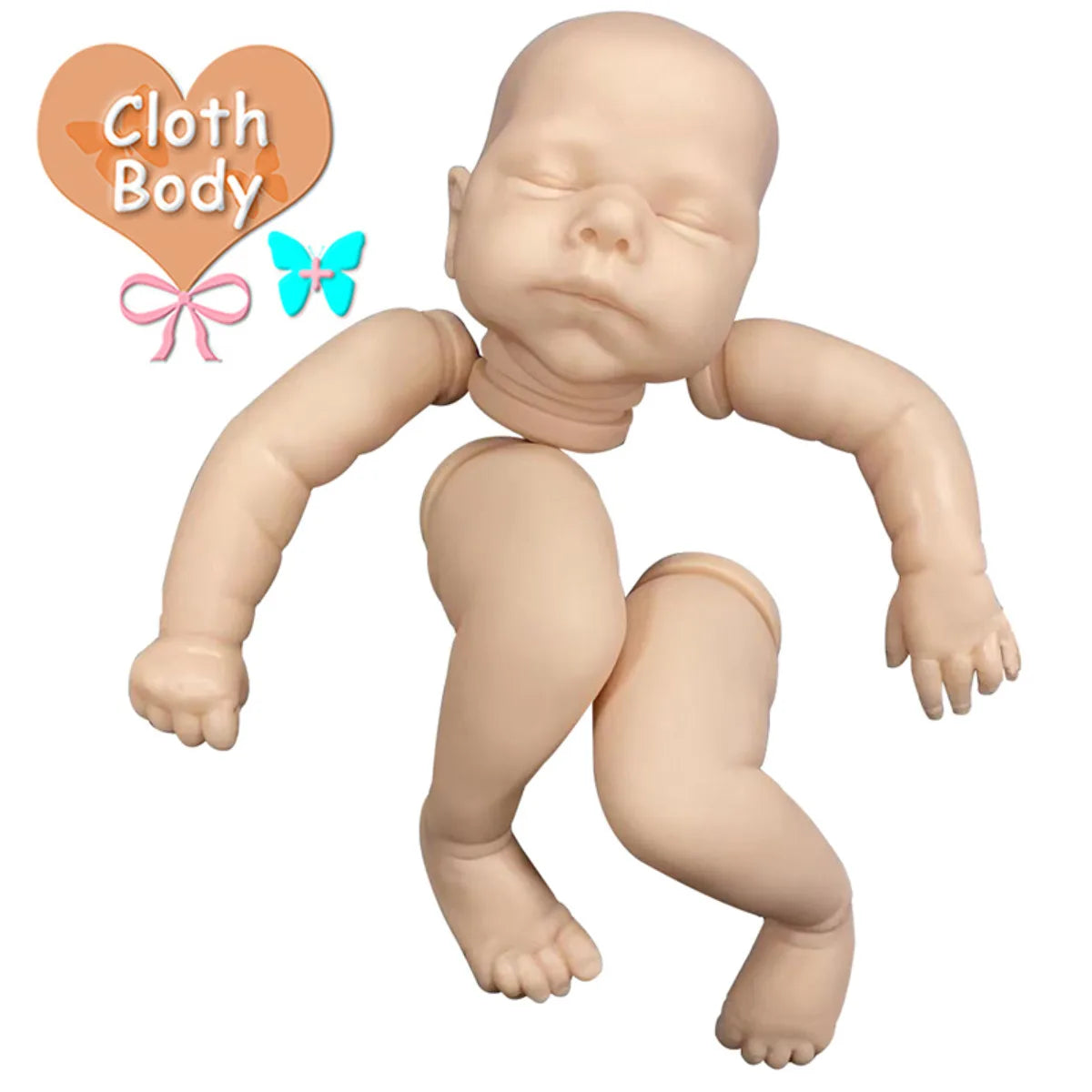 19inch Reborn MARLEY LIMITED EDITION Sleeping Reborn Baby Doll Kit Unfinished Doll Parts with Cloth Body Kit Bebé Reborn