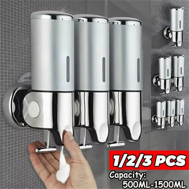 Bathroom Foam Soap Dispenser Hand Sanitizer Holder Wall Mount Soap Shampoo Head Shower Liquid Dispenser For Bathroom Accessories