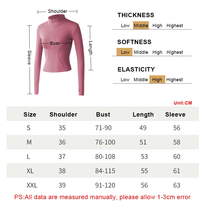 Women Sports Jacket Yoga Coat Clothes Quick Dry Fitness Jacket Running Zipper Sportwear Gym Workout Breathable Slim Fit Top