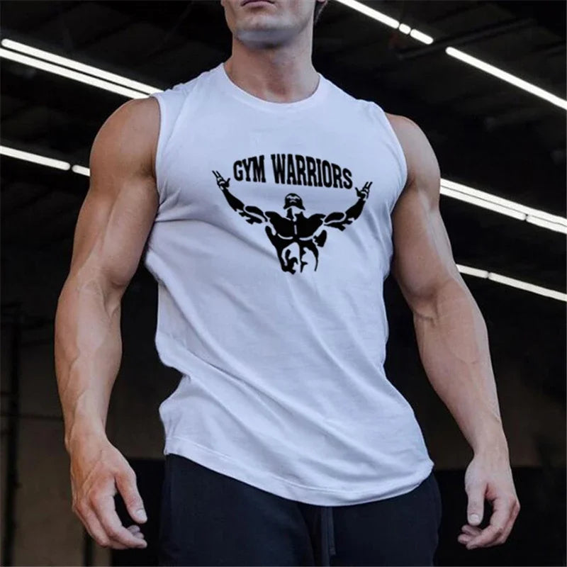 Brand Bodybuilding Stringer Singlets Gym Tank Top Men Fitness Clothing Fashion Cotton Sleeveless Shirt Workout Vest Sportwear