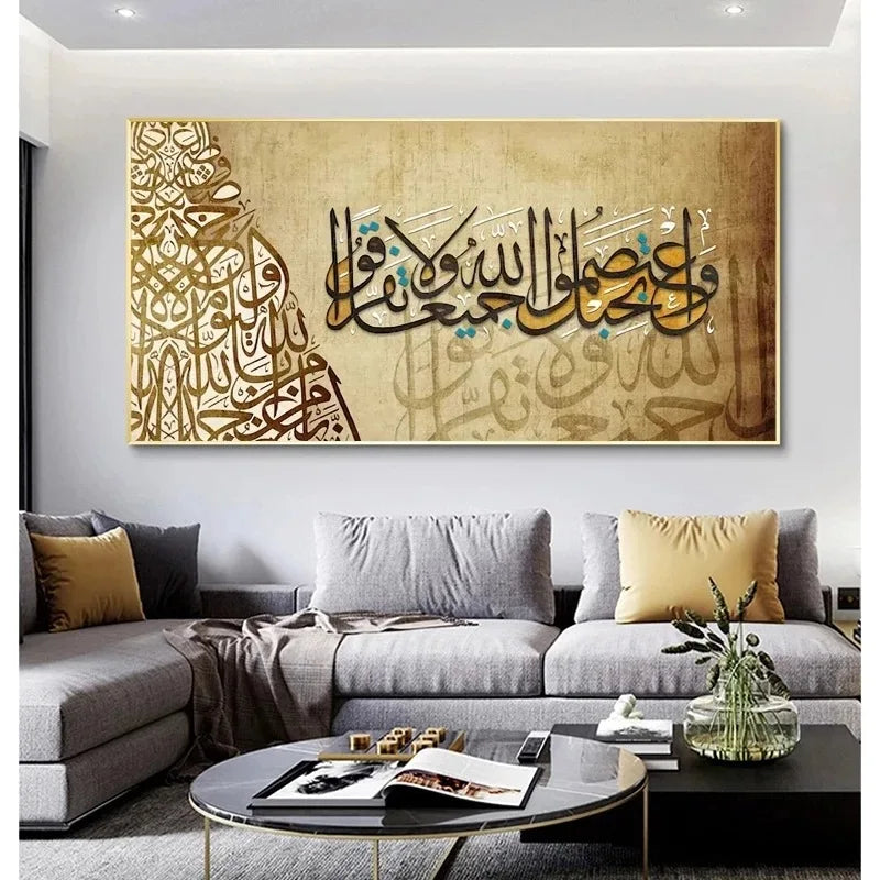 No Frame Arabic Text Symbol Decorative Painting Modern Abstract Canvas Painting Wall Art Painting Living Room Bedroom Home Decor