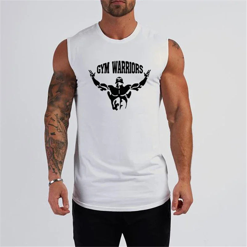 Brand Bodybuilding Stringer Singlets Gym Tank Top Men Fitness Clothing Fashion Cotton Sleeveless Shirt Workout Vest Sportwear