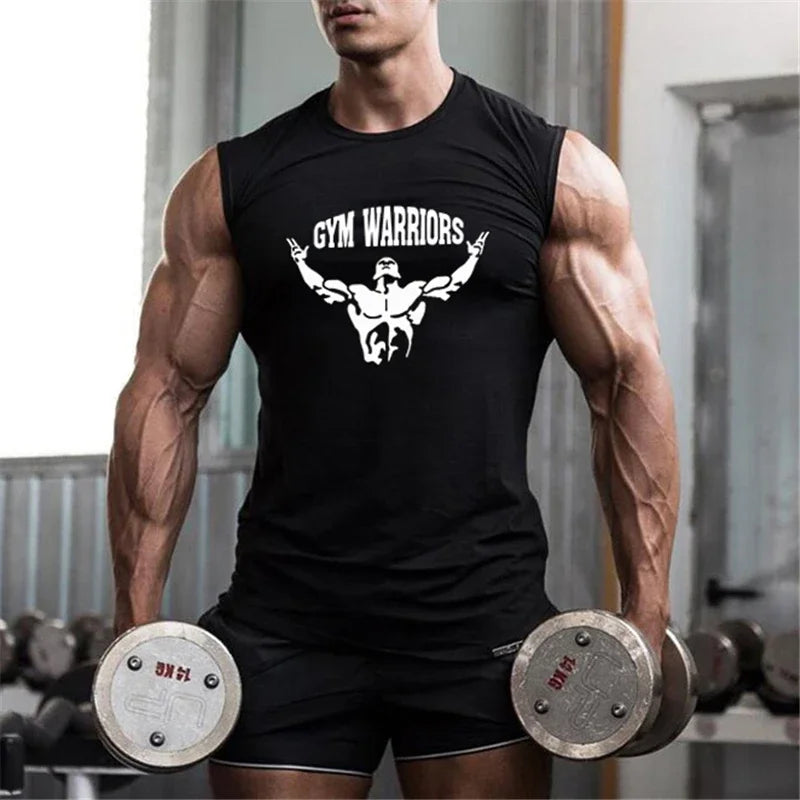 Brand Bodybuilding Stringer Singlets Gym Tank Top Men Fitness Clothing Fashion Cotton Sleeveless Shirt Workout Vest Sportwear