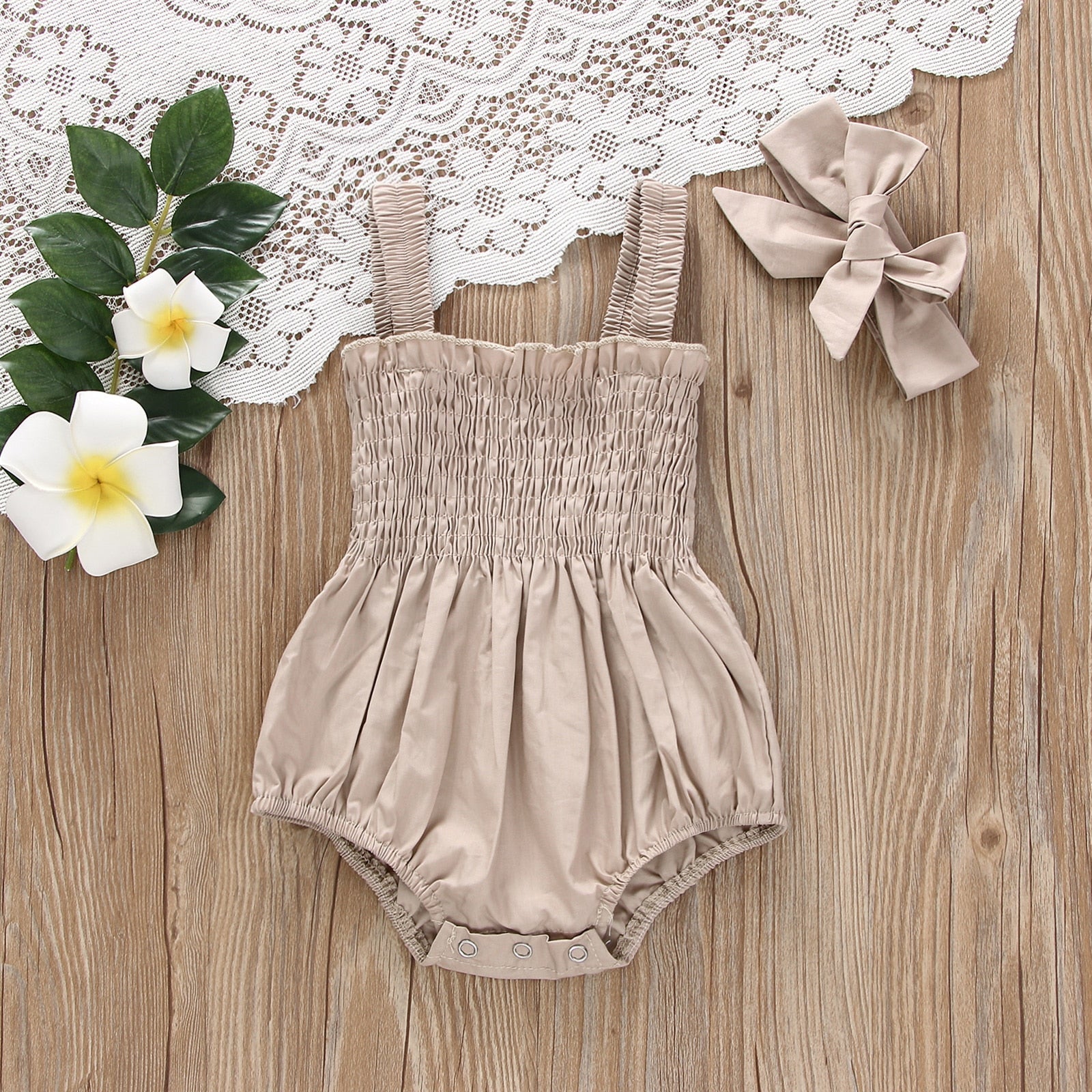 Infant Baby Girls Summer Elastic Jumpsuit Rompers